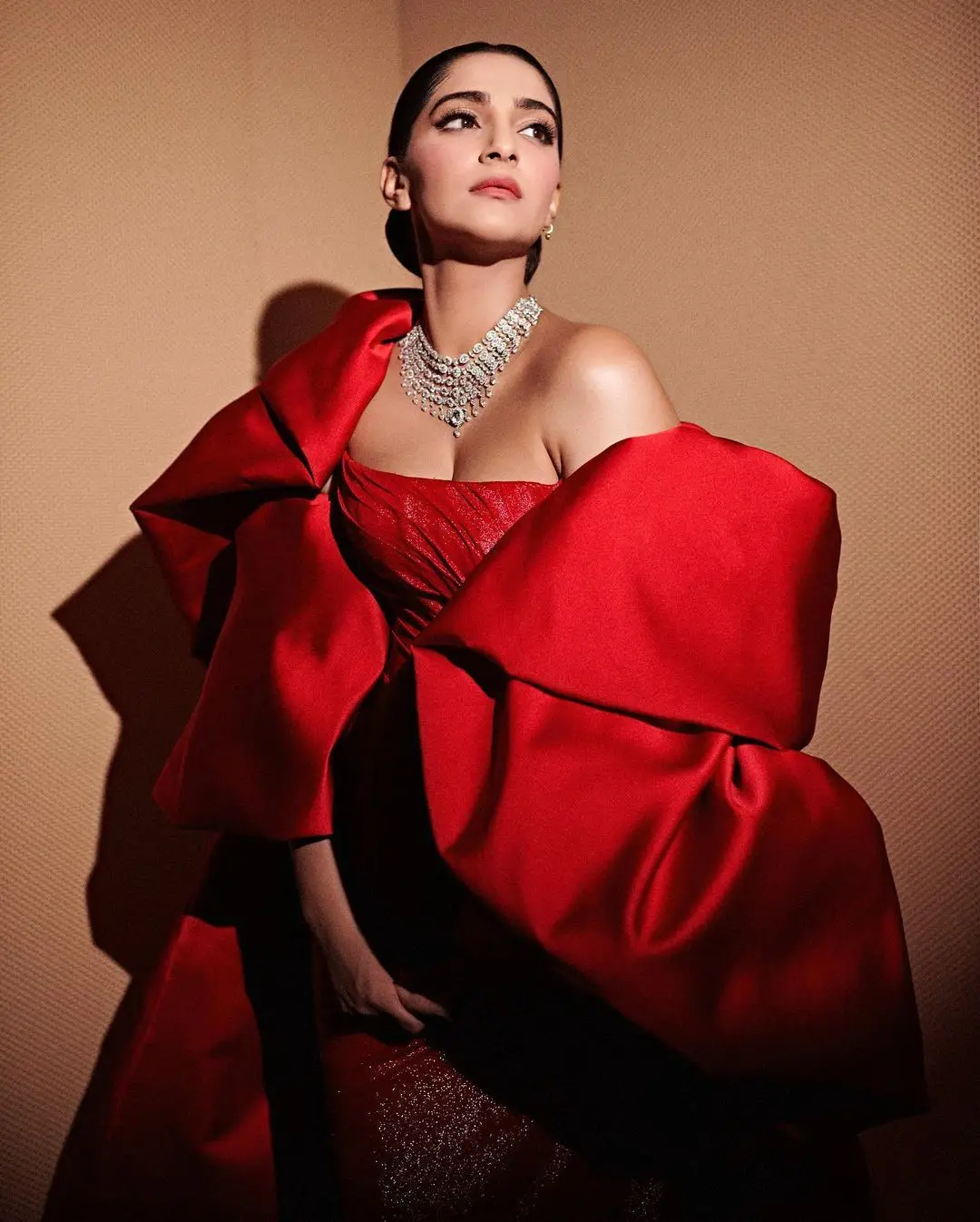 Indian Actress Sonam Kapoor Photoshoot in Red Gown